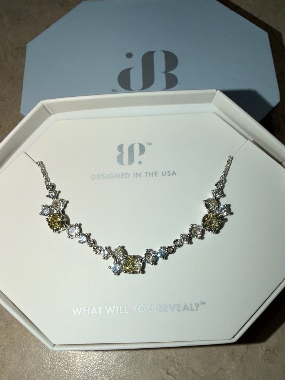 Bomb Party Necklace-Gem Drops Lemon on Rhodium NK34531